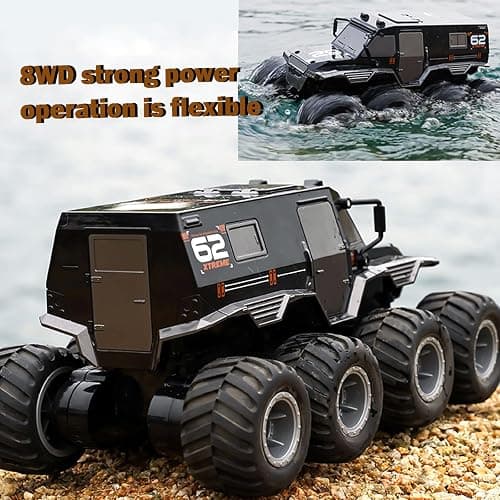 SEKAIHT Amphibious Remote Control Car RC Boats Waterproof RC Monster Truck 2.4GHz 8WD 2 Battery Drift RC Stunt Cars for Boys Girls Age 8-12,Kids Birthday Gifts Pool Toys thumbnail 6
