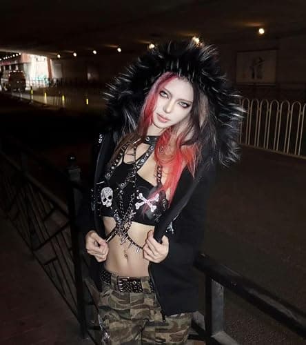 GOTHPICKUS Y2K Grunge Faux Fur Hoodies For Women Zip Up Vintage Punk Gothic Graphic Jacket Long Sleeves Ribbing Streetwear thumbnail 5