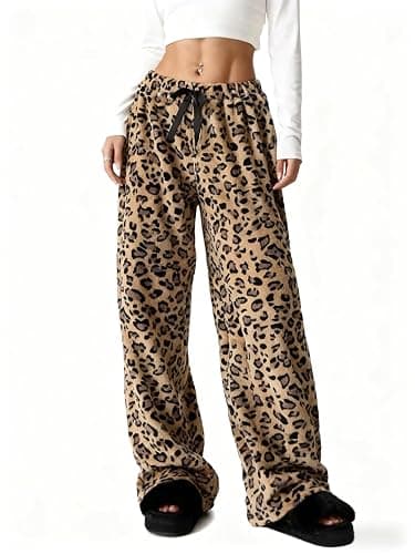 Womens Fuzzy Fleece Pajama Pants Fluffy Pj Bottoms Plush Fall Winter Cozy Warm Pajamas Cute Flannel Lounge Pant thumbnail 3