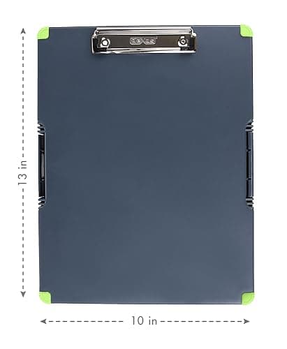 Dexas Duo Clipcase, Double Sided Clipboard Design, Portable Clipboards 13”x10” Gray/Green, Combine Style and Functionality Office Supplies for Nursing, School, Work, Trades, Home Office thumbnail 3
