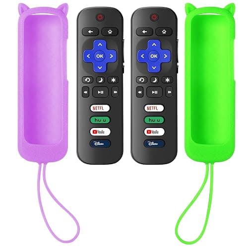 SOTATOO (Pack of 2) Replacement Remote for Roku TV with Soft Protective Case(Glow in the Dark), Remote Compatible with TCL/Hisense/Sharp/Philips/Onn/Element Roku TV (Not for Roku Stick,Box or Speaker) - Image 1