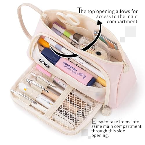 EASTHILL Big Capacity Pencil Case Pouch Pen Case Simple Stationery Bag School College Office Organizer for Teens Girls Adults Student thumbnail 2