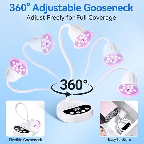 Makartt UV LED Nail Lamp: Portable Cordless 50 mW/cm² Flash Cure Nail Lamp for Gel X & Press-On Nails, Rechargeable USB Gooseneck Nail Dryer with Auto Sensor & 4 Timers for Gel Polish Travel Manicure thumbnail 5