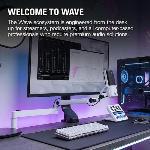 Elgato Wave Mic Arm LP White - Premium Low Profile Microphone Arm with Cable Management, Desk Clamp, Versatile Mounting and Fully Adjustable, perfect for Podcast, Streaming, Gaming, Home Office thumbnail 7