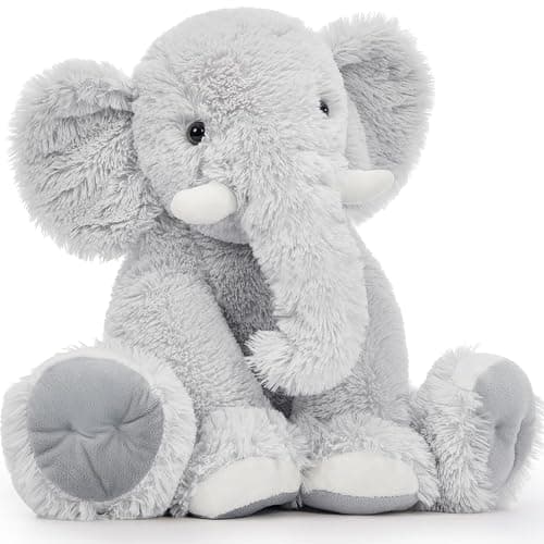 Toys Studio 19.6 Inch Stuffed Elephant Giant Plush Grey Elephant Stuffed Animal for Kids Gift for Girls Birthday Christmas Valentine's Day Themed Party Decorations thumbnail 7