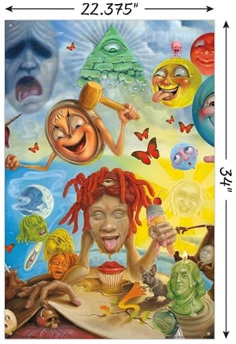 Trends International Trippie Redd - Art Wall Poster, 22.37" x 34.00", Poster & Push Pin Bundle thumbnail 3