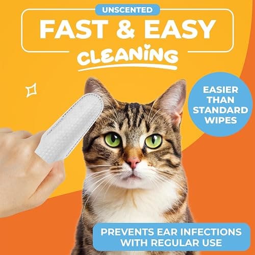 Paw Science Dog & Cat Ear Cleaner Wipes – Pet Finger Wipes for Cats & Dogs – Cleaning, Soothing, & Deodorizing Itchy Ears – Ear Relief Solution Wash (Unscented) thumbnail 2