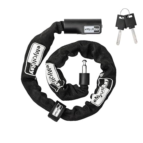 eMjollRay E-Scooter Lock,E-Scooter Chain Lock with 2 Keys,2.62 ft Heavy Duty Anti-Theft Bike Chain Lock,Security Chain Links Lock for E Scooters,Bikes,Motorcycle,Gates(6mm Thick) - Image 1