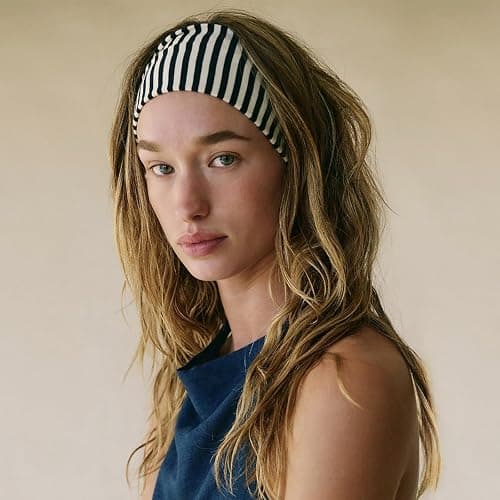 Fszsaa 4PACK Stretchy Striped Headband For Women Elastic Wide Hairbands For Yoga Hair Wraps Bohemian Hair Accessories thumbnail 4
