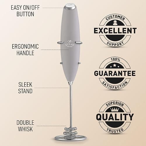 Zulay Kitchen Patented Tornado Triple Whisk Milk Frother with 4 Duracell Batteries – Handheld Foam Maker for Coffee, Lattes, Matcha & Hot Chocolate – Rich, Creamy Froth in Seconds thumbnail 7