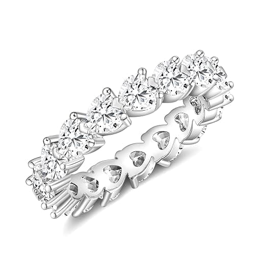 SHINYSO Wedding Band for Women Infinity Heart-Shaped Cubic Zirconia Ring Engagement Stacking Promise Rings for Her Size 4-10 - Image 1