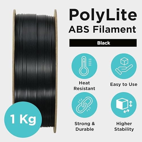 Polymaker ABS Filament Black 1KG 1.75mm, Heat Resistant, Strength | High Toughness, Impact-Resistance, Low Odor, 3D Printer Filament for Most FDM Printers, Dimensional Accuracy +/- 0.03mm thumbnail 4