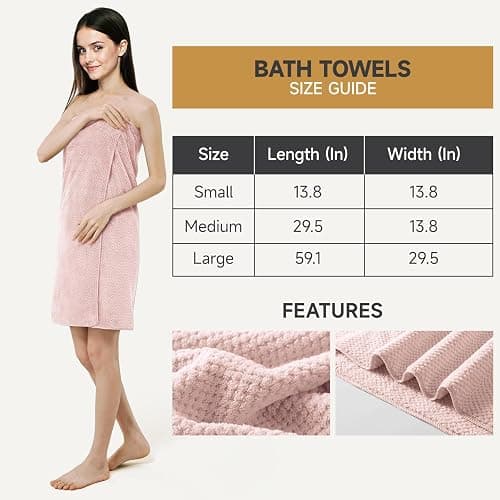 REDKISS Pink Towel Set, 6 Piece Premium Soft Bath Towel Set, Highly Absorbent Luxury 6-Pack with 2 Bath Towels, 2 Hand Towels, 2 Washcloths for Bathroom, Gym, Hotel, and Spa Daily Use thumbnail 3