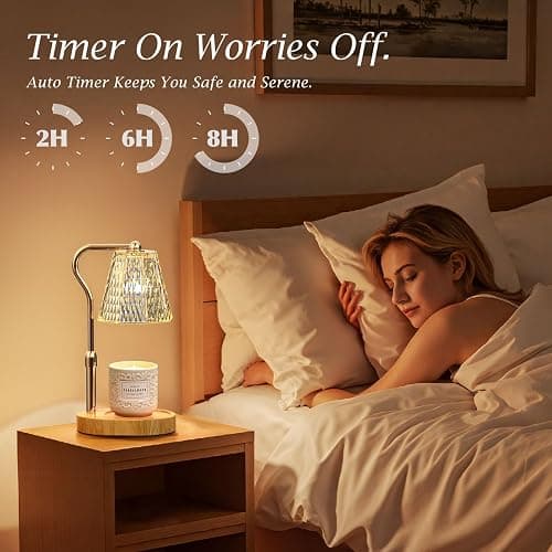 Candle Warmer Lamp with Timer Dimmable Gifts for Women, Adjustable Height Wax Warmer Lamp for Scented Candles, House Warming Gifts for New Home Modern Farmhouse Decor thumbnail 3