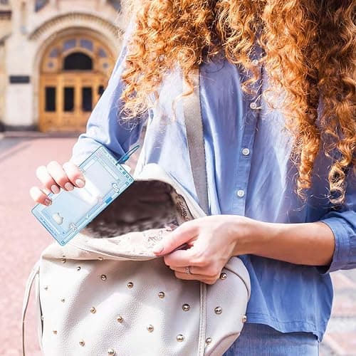 Photocard Holder Keychain - Clear Acrylic Photo Display with Protective Sleeves, Creative Kpop & Kawaii Decoration for Collectibles and Travel Memories (Blue) thumbnail 2
