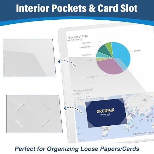 2-Inch 3-Ring Binder with Pockets, 2’’ Premium View Binders with Three Ring Binders Holds up to 450 Sheets US Letter Size, Bulk Pack of 6, Perfect for Home, Office, and School(XY014-WH) thumbnail 4