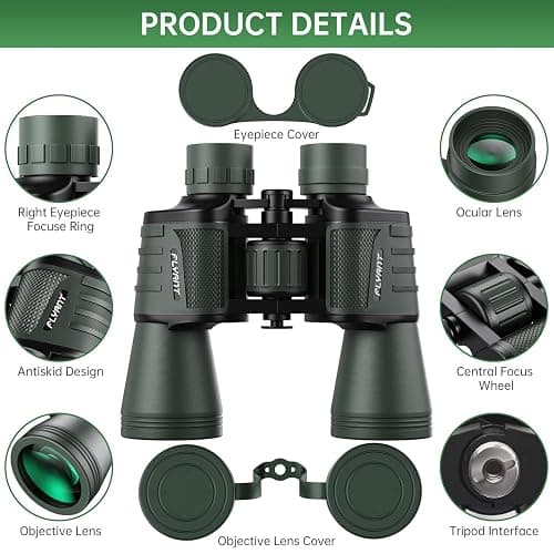20x50 High Powered Binoculars for Adults, Waterproof Binoculars with Low Light Vision for Bird Watching Hunting Camping Travel Cruise Hiking Sports Stargazing, Gifts for Men Dad thumbnail 2