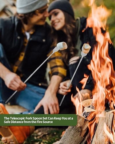 2 PCS Extendable Fork, Prank Long Telescopic Forks, Expandable 8.7-25.4" | Extending Random Fun Stuff, Telescopic Fork Gag Gift, Expandable Handle Spoon for BBQ Dinner Fruit Dessert Cutlery thumbnail 5
