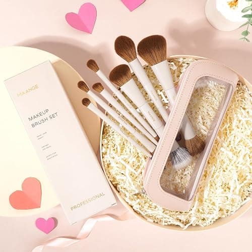 MAANGE Makeup Brush Set 14-In-7 Double Ended Essential Foundation Makeup Brushes for Powder Concealers Eye Shadows Blush Make Up Brushes with Travel Makeup Case thumbnail 6