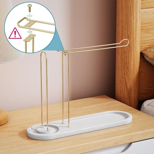 NiHome Headband Holder with Solid Pine Wood Base and Metal Rack, Large Capacity Hair Accessory Organizer for Headbands, Scrunchies, Bracelets, Watches, Glasses, Space-Saving Design for Vanity, Dresser thumbnail 8