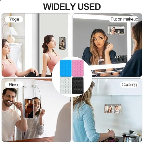 NiceBest Ventose per Telefono, 4 Pezzi Ventosa per Telefono, Silicone Ventosa per Cellulare, Supporto Adatto per Selfie Video e Utilizzo a Mani Libere(Nero + Blu + Bianco + Rosa) thumbnail 7