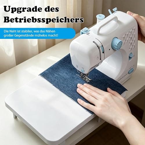 Nähmaschine Anfänger Nähmaschine für Dicke Stoffe Mit Zubehör und Nähtisch Overlock Mini Kleine Elektrisch Nähmaschine Erwachsene und Kider 12 Eingebaute Stiche mit Spulen mit 42 Stück Näh thumbnail 8