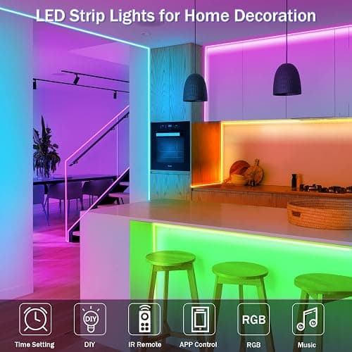 KEELIXIN LED Lights Music Sync RGB LED Strip Lights with APP & Remote Control thumbnail 7