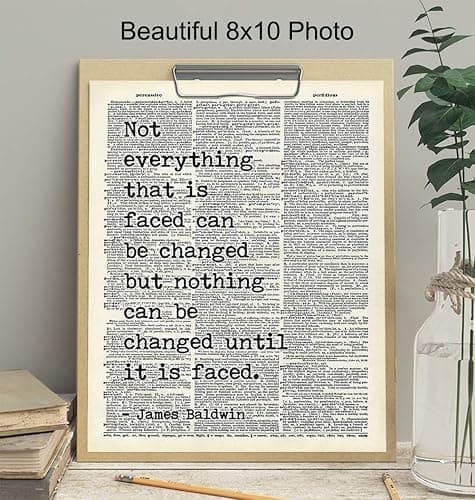 James Baldwin Motivational Quote - Black African American Wall Art - Inspirational Room Decor - Civil Rights Home, Office or Classroom Decoration - Gift for Teacher -Black History Month Poster Print thumbnail 3