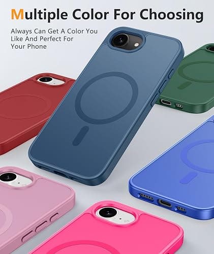 FNTCASE for iPhone 17e/ iPhone 16e Case, Fit for Magsafe, Screen Protector | Matte Magnetic Back, 14FT Military Grade Drop Protection, Shockproof Protective Phone Cover, Full Blue thumbnail 4