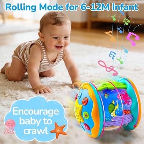 Tsomtto Baby Toys Ocean Projector Rotating Musical Learning Toys | Light Up Tummy Time Toys for Infants Baby Aquarium Crawling Walking Toys Newborn Must Have Boy Girl Birthday Shower Gifts thumbnail 5