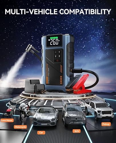 Car Battery Charger Jump Starter with Air Compressor, 4000A Jumper Box for Car Battery Portable Booster Jump Pack, 12V Jumpstart Combo 150PSI Tire Inflator Air Pump(Up to 8.0L Gas/6.5L Diesel) thumbnail 4