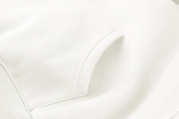 Lauweion Women Solid Basic Fleece Letter Loose Hoodie Sweatshirt Long Sleeve Kangaroo Pocket Drop Shoulder Pullovers Top thumbnail 7