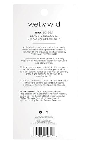 wet n wild Mega Clear Brow & Lash Mascara - Sculpts Brows, Defines Lashes, Conditioning with Soy Protein & ProVitamin B5, Primer & Top Coat, Cruelty-Free & Vegan - Clear thumbnail 13