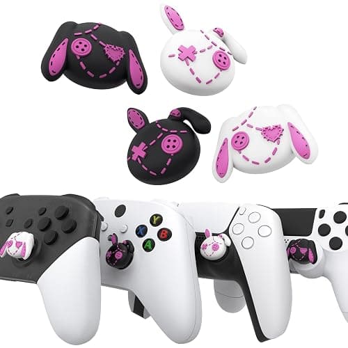 playvital Capuchons pour ps5 Manette Cover Joystick pour ps4,pour Xbox Series X S,Thumb Grip Caps pour Xbox One,Protection de Stick Analogique pour Switch Pro Controller,Lapin Punky Mignon thumbnail 3