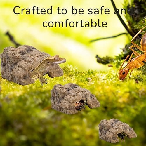 Repticircle Reptile Hide for Leopard Gecko,Bearded Dragon,Ball Python & Tortoise – Terrarium Habitat Décor, Snake & Lizard Hideout (Resin, Small) thumbnail 6