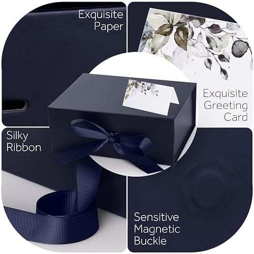 Geschenkbox,GeeRic Verpackungswelt Geschenk-Box mit Deckel 22 * 16 * 8.8cm Premium Geschenkbox mit Magnetverschluss und Geschenkband für Feiertage Hochzeit thumbnail 3