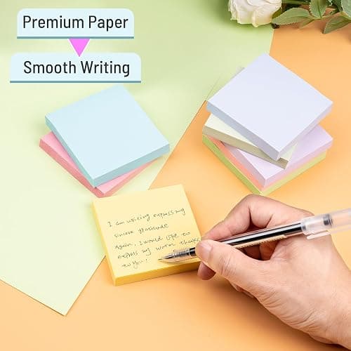 Sticky Notes 3x3 Inches, 8 Pads, 800 Sheets, 8 Color Sticky Note Pads, Premium Sticky Pads, Sticky Notes Bulk, Self-Stick Note Pads, 100 Sheets/pad thumbnail 5