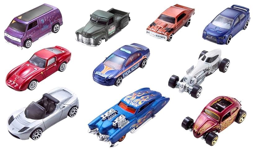 Hot Wheels 10-Pack (Styles May Vary​) | Multipack of 10 of Toy Trucks & Cars in 1:64 Scale, Instant Collection for Kids and Collectors (Amazon Exclusive) thumbnail 3