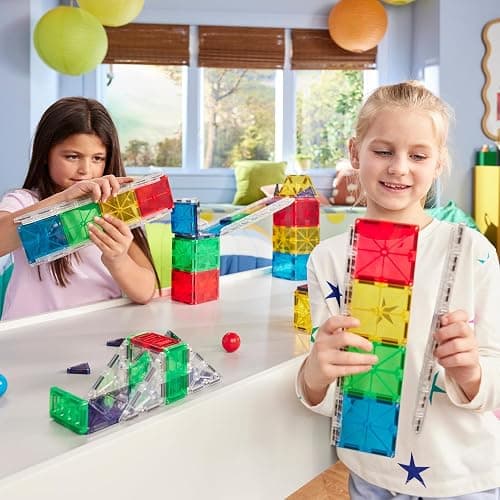 MAGNA-TILES Rail Racers Deluxe 90-Piece Magnetic Construction Set, The Original Magnetic Building Brand thumbnail 2