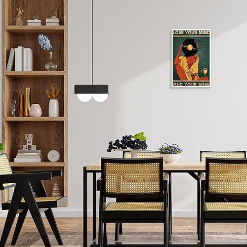 Vintage Lose Your Mind Find Your Soul Poster Mental Health Inspirational Quote Wall Art Abstract Broken Music Girl Prints Painting For Living Room Bedroom Office Wall Decor 12x16in Unframed thumbnail 3