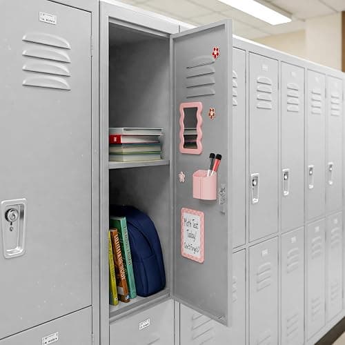 Stylish Locker Accessories Kit for Girls - Includes Mirror, Whiteboard, Pen Holder, Cute Flower Magnets & Marker Set - All-in-One School Locker Decor & Organizer Set to Brighten Up Your School Day thumbnail 7