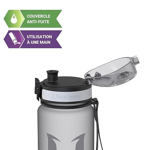Sparrow Gourde Sport 500ml/750ml/1L - sans BPA - Tritan Plastique Bouteille | Étanche, Gourdes eau, Légère, Lave-vaisselle, Flip Top 1-Clic, Ergonomique, École, Sport, Fitness, Gym, Running, Randonnée thumbnail 2