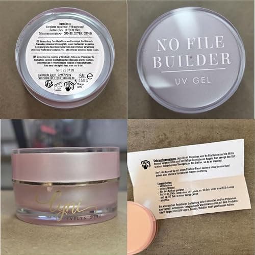 No File Aufbaugel für Gelnägel ALMOND NUDE 15ml für Profis & Anfänger als UV Gel SELBSTGLÄTTEND OHNE FEILEN · für UV & LED geeignet · pinchbar, mittelviskos thumbnail 8