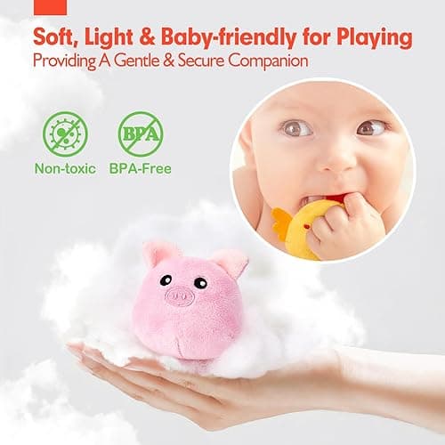 hahaland Baby Toys 6-12 Months - Surprise Barn with Stuffed Farm Animals, Rattle, Crinkle Paper, Mirror - Montessori Toys for 6 Month Old Babies, Sensory Balls Toddlers 1-3, 1 Year Old Boy Girl Gifts thumbnail 7