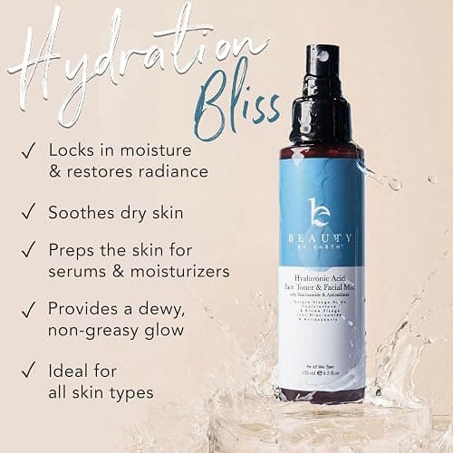 Hyaluronic Acid Toner for Face - USA Made with Natural & Organic Ingredients, Hydrating Toner with Niacinamide, Softens and Smoothes Dry & Sensitive Skin, Fragrance-Free Skin Care Spray thumbnail 3