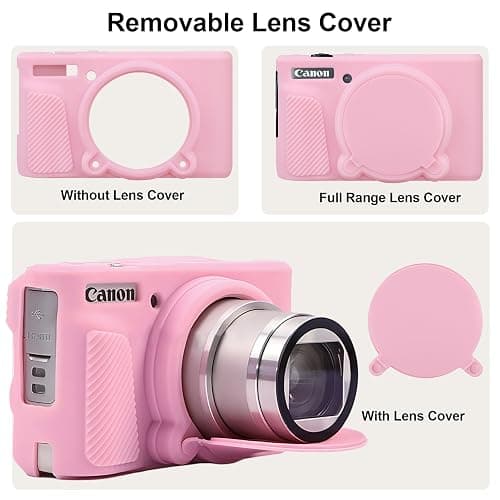 BOVKE Silicone Case for Canon PowerShot SX740 SX730 Digital Camera, Pink | SX740 HS Soft Protective Camera Skin Cover with Removable Lens Cover, Slim Fit Anti-Scratch, Precise Cutouts Enhanced Grip thumbnail 4