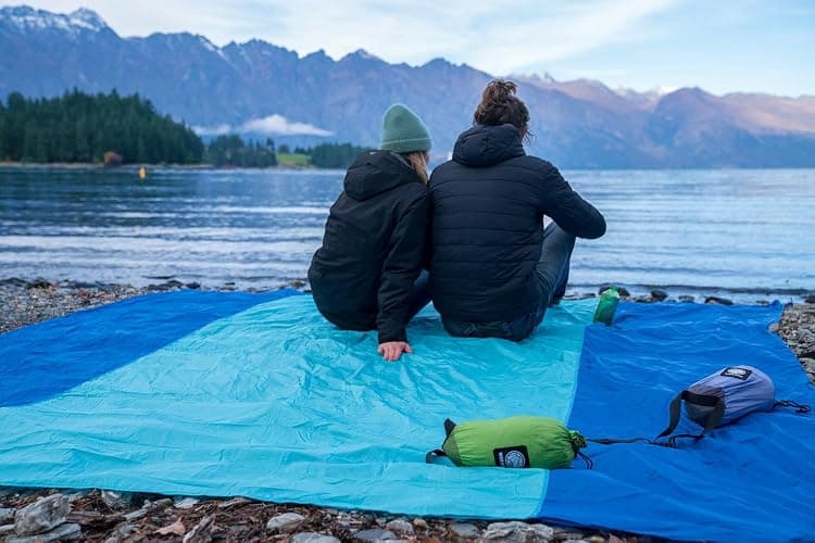 WEKAPO Beach Blanket Sandproof Waterproof, Extra Large Beach Mat, Oversized & Compact Sand Free Mat Quick Drying, Lightweight & Durable with Stakes & Corner Pockets thumbnail 8