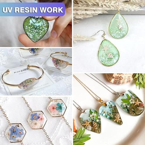 OSBANG Crystal Clear Hard UV Resin Upgraded Formula Ultraviolet Fast Curing for Jewelry Making Craft Decoration, Hard Transparent Glue Solar Cure Sunlight Activated Resin Casting & Coating（300g） thumbnail 7