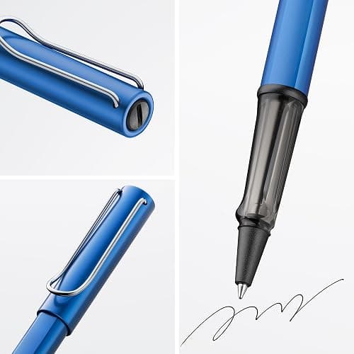 Lamy AL-star oceanblue - Rollerball Pen pen with transparent, ergonomic grip & line width M - lightweight aluminum body - including rollerball refill M 63 in black thumbnail 3