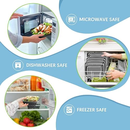 GUANFU Meal Prep Containers 1 Compartment, BPA Free Reusable Food Prep Containers with Lids - Microwave, Freezers & Dishwashers Safe - Stackable Storage Lunch Boxes (10 Pack 28 oz) thumbnail 6